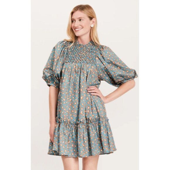 Tyler Boe Pippa Cotton Cheetah Print Dress, Multi $246 Sz XS - Picture 1 of 12